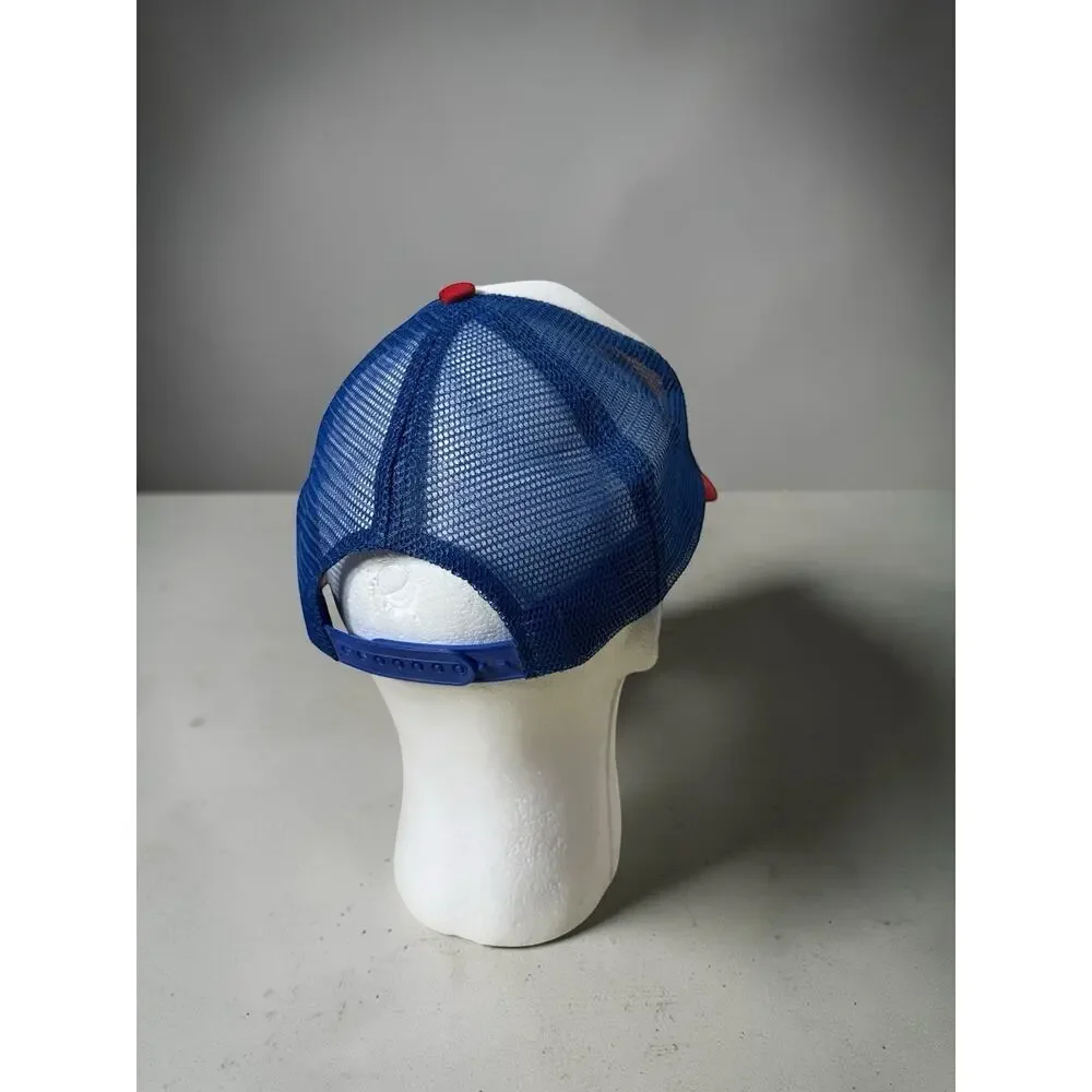 Vintage Pabst Blue Ribbon PBR Beer Trucker Hat Snapback Mesh Back Red White Blue